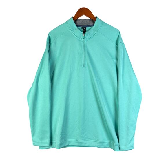 Adidas Club Golf 1/4 Zip Pullover Activewear Lightweight Semi Mint Rush Mens 2XL - Picture 1 of 9